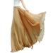 LA HIEBLA Women Candy Color Chiffon Pleated Long Maxi Dress Elastic Waist Skirt