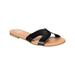 Material Girl Womens Macelina Faux Leather Slip On Slide Sandals