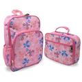 Keeli Kids Girls Butterfly Lunch Box and Backpack School Book Bag Set in Pink Butterflies