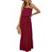 Sexy Dance Womens Solid Color Dress Sleeveless Off Shoulder Dress Boho Smocked Maxi Dress