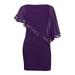 ICQOVD Large Size Irregular Sequin Stitching Off-The-Shoulder Chiffon Round Neck Dress