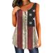 Mchoice Summer Casual Tank Tops Loose Star Stripe USA Flag Blouse Independence Day T-Shirt 4th of July Patriotic Tee Tops