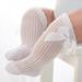 Baby Girl Cute Socks Hollow Design Cotton Long Socks Party Infant Children Soft Crib Leg Warmer White S
