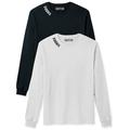 Daxton Premium Virginia Men Long Sleeves T Shirt Ultra Soft Medium Weight Cotton, 2Pk Black White White Black 1XL