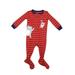 The William Carter Company. Baby Boy Size 6 Months Footed Full-Zipper Monster Sleeper, Red Striped