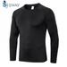 Hazel Tech Men's Quick-drying Fitness Long-sleeved Stretch Tight Sports Running Training Suit Breathable Sweat-wicking T-shirt Top