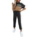 Summer Short Sleeve Tracksuit Set For Women Striped Casual Tops T-shirt+ Trousers Pants 2Pcs Sets Gym Joggers Sweatshirt+Casual Bottom 2PCS Ladies Fitness Sports Lounge Wear
