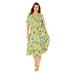 Woman Within Women's Plus Size Short-Sleeve Button-Front Dress