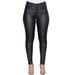 Women's PU Faux Leather Pants High Waist Wet Look Stretch Hipsters Trousers Skinny Leggings