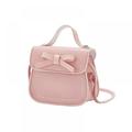 Prettyui PU Leather Cute Bow Messenger Bag Small One shoulder Backpack for Girls Children, Pink