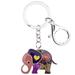 WEVENI Enamel Alloy Cartoon Jungle Elephant Key Chain Key Ring Keychain Bag Car Pendant For Women Kids Jewelry (Purple)