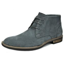 Men's Flat Suede Leather Lace Up Oxfords Casual Chukka Desert Ankle Boots Shoes Urban-01 Grey Size 14