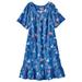 AmeriMark Womenâ€™s Casual Print Sun Dress - House Dress with Front Patch Pockets