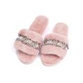 Women's Slippers Slides Flat Shoes Mules Fur Home Indoor Shoes Open Toe WAC4