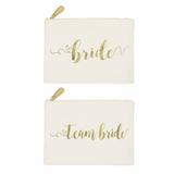 Cathys Concepts BRD-2326 Gold Foil Bride Canvas Clutch