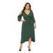 STYLEWORD Women's 3/4 Sleeve V Neck Wrap Dress Sexy Strapless Dress Casual Party Sundress Plus Size XL-6XL