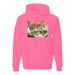 Wild Forest Spotted Cheetah Family Fashion Graphic Hoodie Sweatshirt, Neon Pink, X-Large