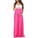 UKAP Womens Sleeveless Ruched Color Block Maxi Maternity Dress for Baby Shower or Casual Wear Pregnancy Dresses