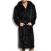 Aunavey Men's Warm Flannel Fleece Robe Shawl Collar Pockets Spa Robe Lightweight Bathrobe with Belt