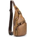 Men Sling Bag Water Resistant Theft Genuine Leather Chest Pack Cross Body Bag Shoulder Backpack Casual Messenger Bag