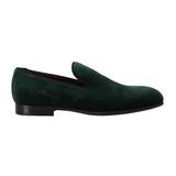 Dolce & Gabbana Green Suede Leather Slippers Loafers