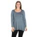 24seven Comfort Apparel Long Sleeve Swing Plus Size Tunic Top