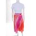 DANNIJO Womens Silk Midi Ombre Skirt Pink Orange Ombre Size Large