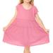 Kavio PJC0463 Girls 3-6X Tiered Lettuce Edge Dress-BubblegumPink-5/6