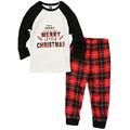 Wsevypo Family Matching Adult Women Kids Christmas Pyjamas Nightwear Pajamas PJs 2pcs