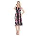 Hawaii Hangover Women's Hawaiian Mermaid Ruffle Dress Pink Black Hibiscus Vine