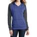 Mafoose Women's Juniors Lightweight Fleece Raglan Hoodie Heathered Deep Royal/ Heathered Charcoal Medium