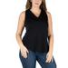 24seven Comfort Apparel Plus Size V Neck Sleeveless Rounded Hemline Top