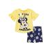 Minnie Mouse Baby Girls & Toddler Girls Ruffle Sleeve T-Shirt & Bike Shorts, 2-Piece Outfit Set, Sizes 12M-4T