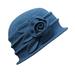 QunButy Hats for Men Women's Ladies Elegant Wool Flower Hat Winter Vintage Cloche Bucket Cap