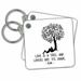 3dRose Decorative tree, loving couple. Love is a tree. Rumi quote on white - Key Chains, 2.25 by 2.25-inch, set of 2