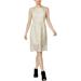 KENSIE Womens Ivory Zippered Sleeveless Halter Knee Length Sheath Dress Size: L