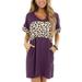 UKAP Women Summer Beach Midi Dress Fashion Vintage Holiday Party Beachwear Comfort T Shirt Dresses with Pockets Purple M(US 8-10)