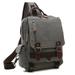 Dasein Unisex Lightweight Multi Pockets Canvas Small Day Bag School Backpack Vintage Travel Hiking Rucksack for Men/Women Daypack