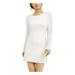 SPEECHLESS Womens Ivory Glitter Cut Out Long Sleeve Jewel Neck Mini Body Con Cocktail Dress Size 3