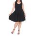 White Mark Women's Plus Size Crystal Fit and Flare Dress