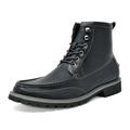 Bruno Marc Men's Ankle Boots Zip Motorcycle Faux Fur Oxford Ankle Military Boots STONE-05 BLACK Size 13