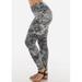 Womens Skinny Leggings High Waisted Stretchy Animal Print Grey Leggings 40944C