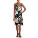 Black Halo Womens Amorie Floral Print V-Neck Sheath Dress