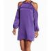 NSR NEW Purple Women's Size Medium M Cold-Shoulder Keyhole Shift Dress