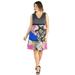 Womenâ€™s Plus Size Multiprint Empire Waist Sleeveless Party Dress