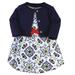 Touched by Nature Baby & Toddler Girls Organic Cotton Dress & Cardigan, 2pc Outfit Set (0M-5T)