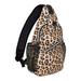 MOSISO Sling Backpack,Travel Hiking Daypack Leopard Print Rope Crossbody Bag, Brown