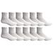 Yacht & Smith Mens Ankle Wholesale Bulk Pack Athletic Sports Socks, by SOCKS'NBULK (Mens 13-16 (Shoe Size 12-14), 12 Pairs White)