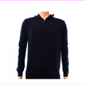 $145 Polo Ralph Lauren Mens Merino Wool Mock Neck 1/2 Zip Sweater, Navy, S.