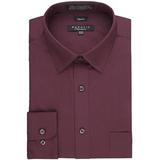 Marquis Men's Long Sleeve Slim Fit Solid Dress shirt -Burgundy-17.5 2-3